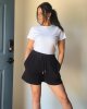 Women's Drawstring Sweat Shorts Comfy Elastic Shorts Workout Lounge Shorts with Pockets