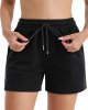 Women's Drawstring Sweat Shorts Comfy Elastic Shorts Workout Lounge Shorts with Pockets