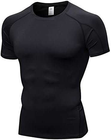 Compression Shirts Men Short Sleeve Athletic Workout Shirts Cool Dry Sports Baselayer Undershirts Gym Tops