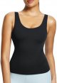 Women's Longline Sports Bra, Molded Cup Workout Tank Yoga Tops Built in Bra Athletic Camisole